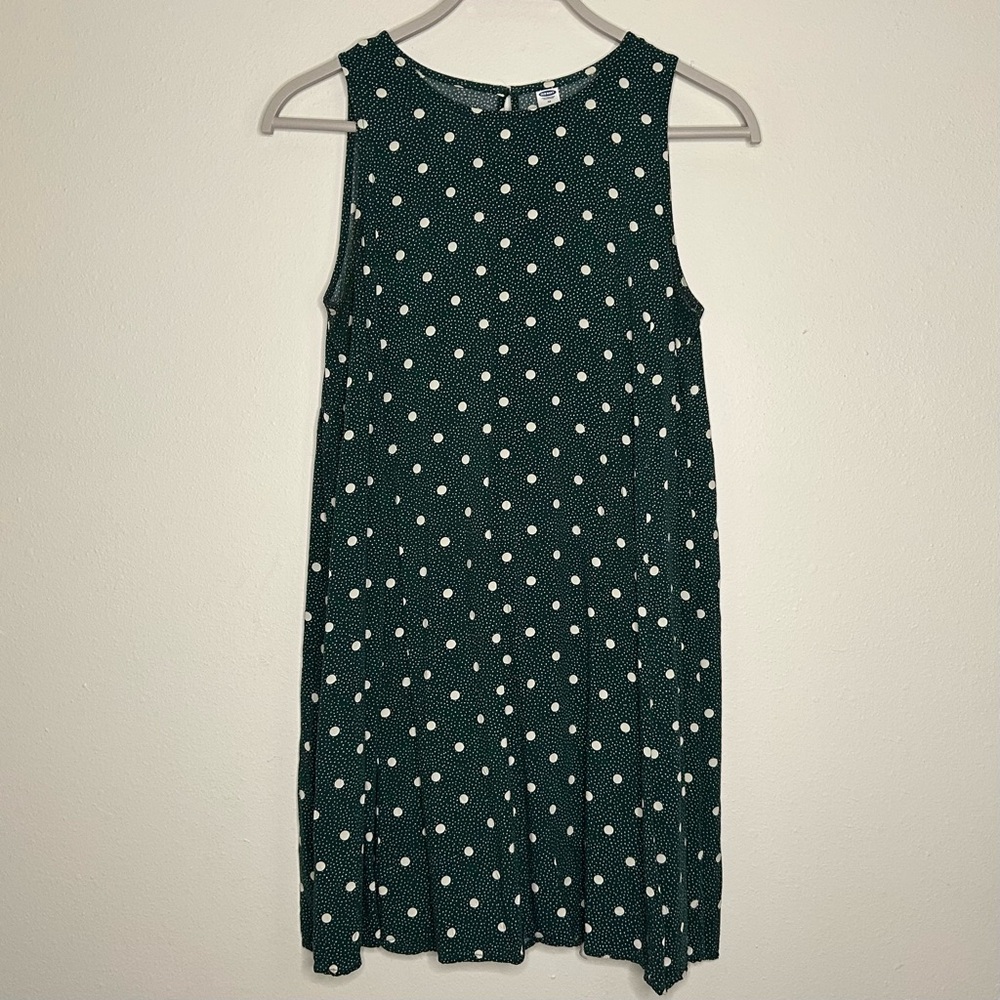 Old Navy Size M Green Polka Dot Sleeveless Dress